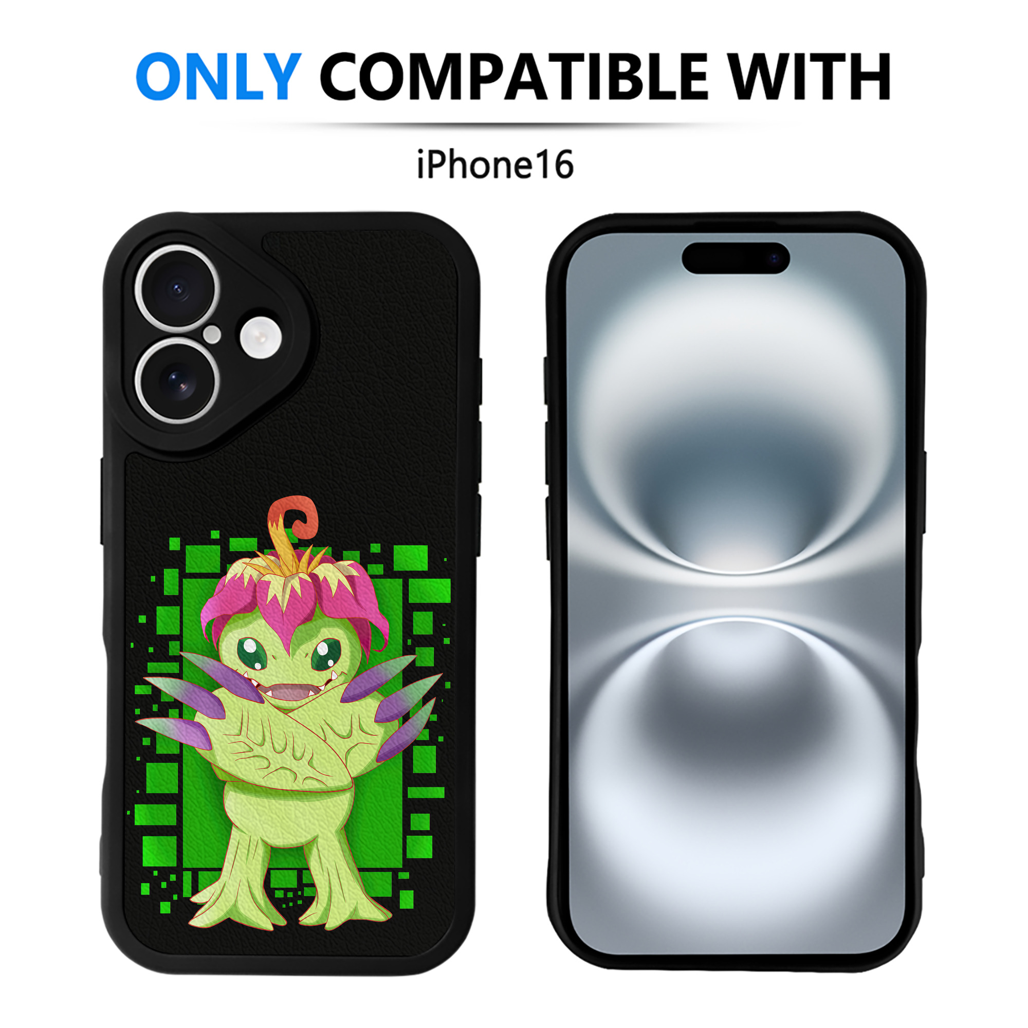 （画像用） Digimon デジタルモンスター/デジモン 【iPhone 16シリーズ対応】シリコンスマホケース（レザー調） 材質：シリコン